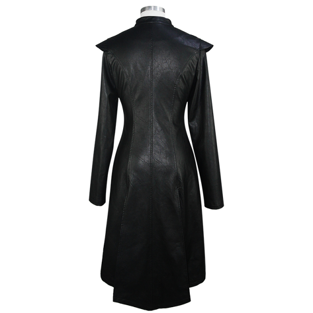 Veggie Leather Corset Coat Sepsis with Straps and Buckles