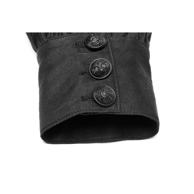 Herrenhemd Black Jack mit Borten im Posamentenstil und weiten Dichterärmeln XL