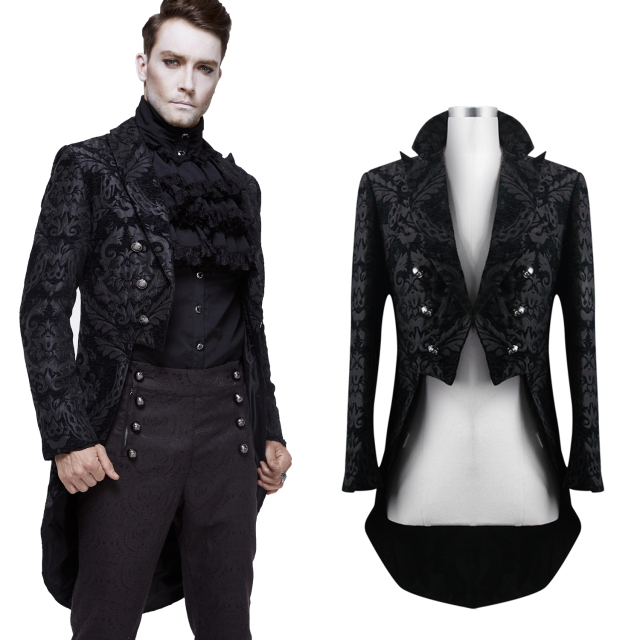 Devil Fashion Victorian mens frock coat gothic brocade tailcoat CT105 Dark wedding styles