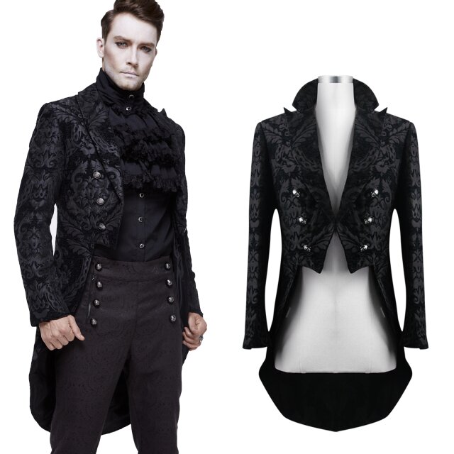 Devil Fashion Viktorianischer Herren Gehrock Gothic Brokatfrack CT105 Alternative Hochzeits Mode