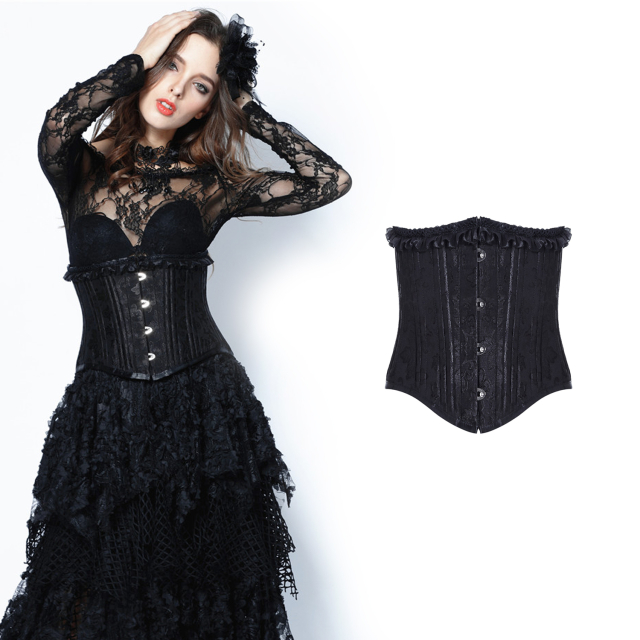 Dark in Love Kleidung schwarzes Unterbrustkorsett CW023 Gothic Steampunk & Mittelalterkleidung