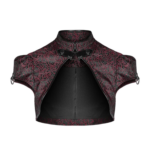 Short sleeve bolero Dujour in uni-black or black-red plain black