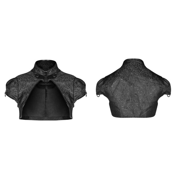Kurzarm-Bolero Dujour in uni-schwarz oder schwarz-rot schwarz XL