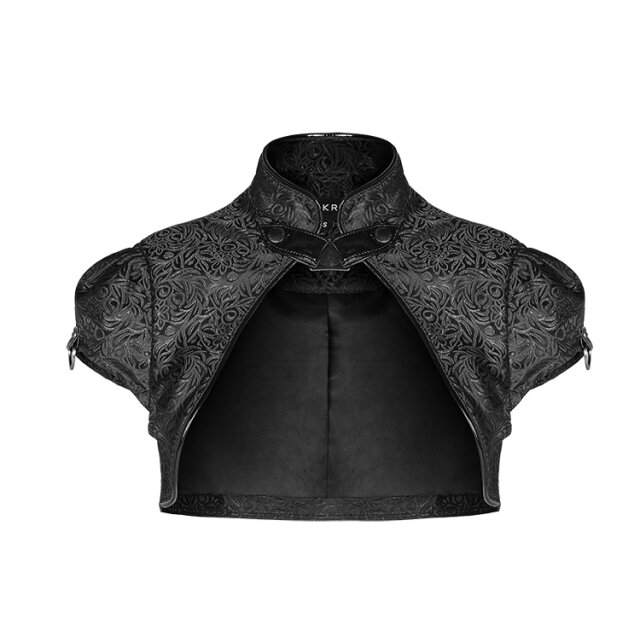 Kurzarm-Bolero Dujour in uni-schwarz oder schwarz-rot schwarz XL