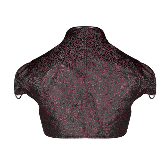 Short sleeve bolero Dujour in uni-black or black-red plain black