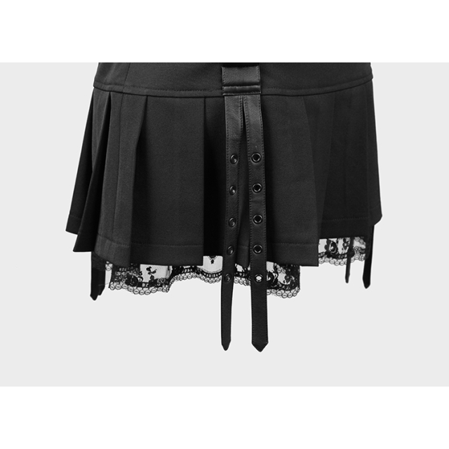 PUNK RAVE Ultra-Mini Skirt Motte with pleats