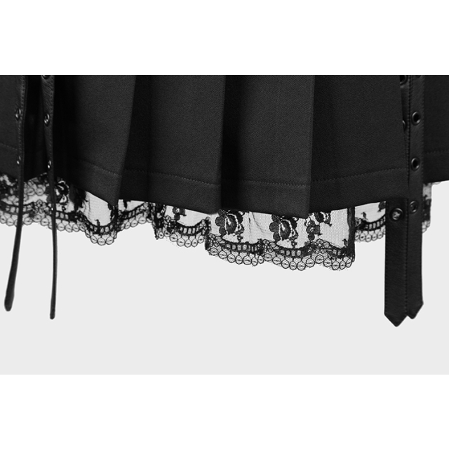 PUNK RAVE Ultra-Mini Skirt Motte with pleats