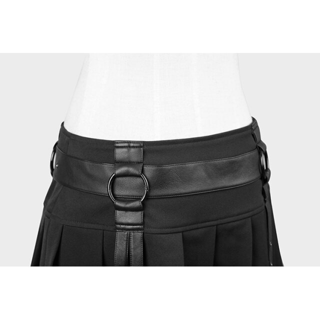PUNK RAVE Ultra-Mini Skirt Motte with pleats