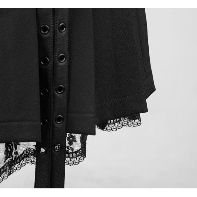 PUNK RAVE Ultra-Mini Skirt Motte with pleats