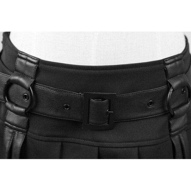 PUNK RAVE Ultra-Minirock Motte mit Falten 3XL