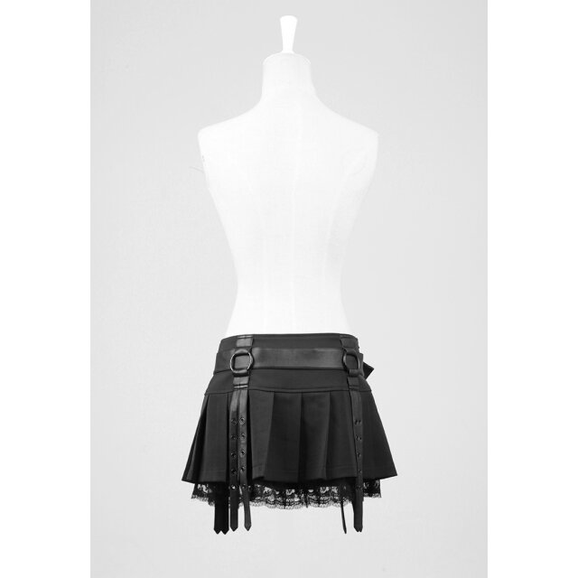 PUNK RAVE Ultra-Minirock Motte mit Falten 3XL