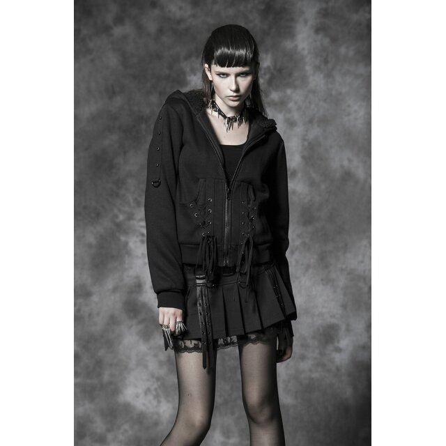PUNK RAVE Ultra-Minirock Motte mit Falten 3XL