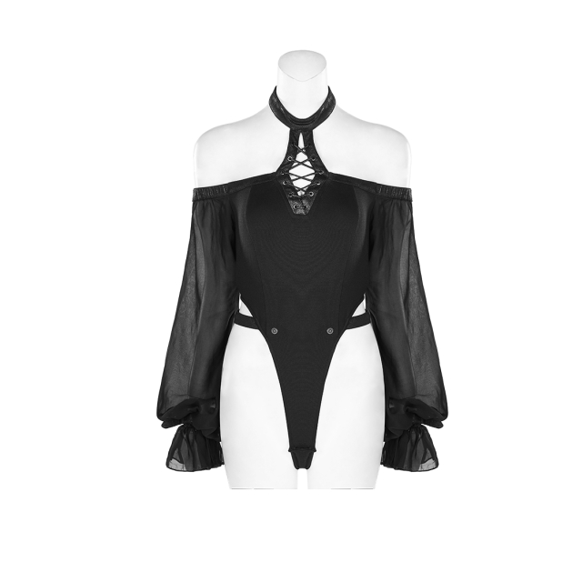 PUNK RAVE bodysuit dress Salem with removable skirt