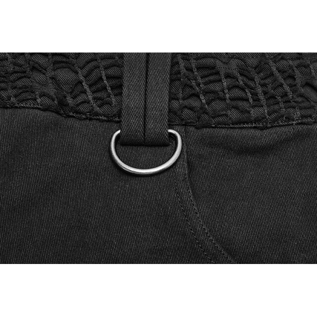 Herren Gothic-Stretchhose Slayer mit Nieten, Riemen und Schnallen L