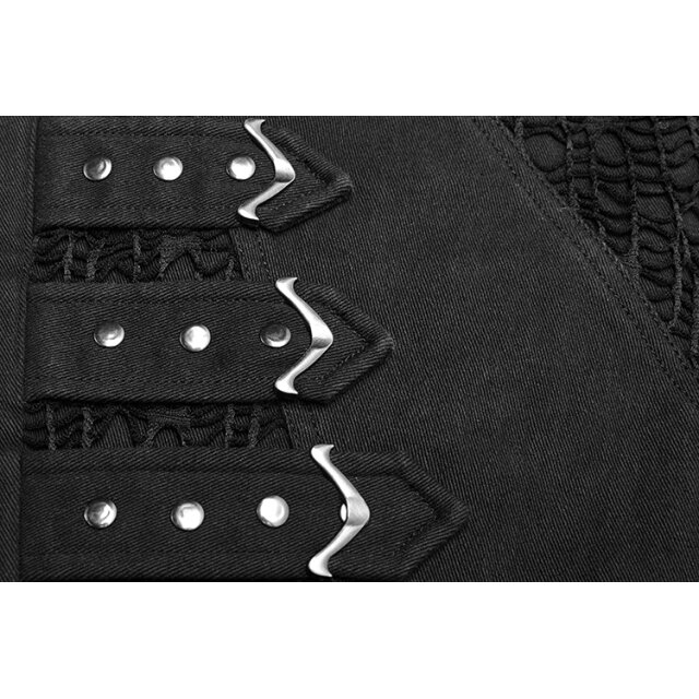 Mens gothic stretch pants Slayer with studs, straps and buckles
