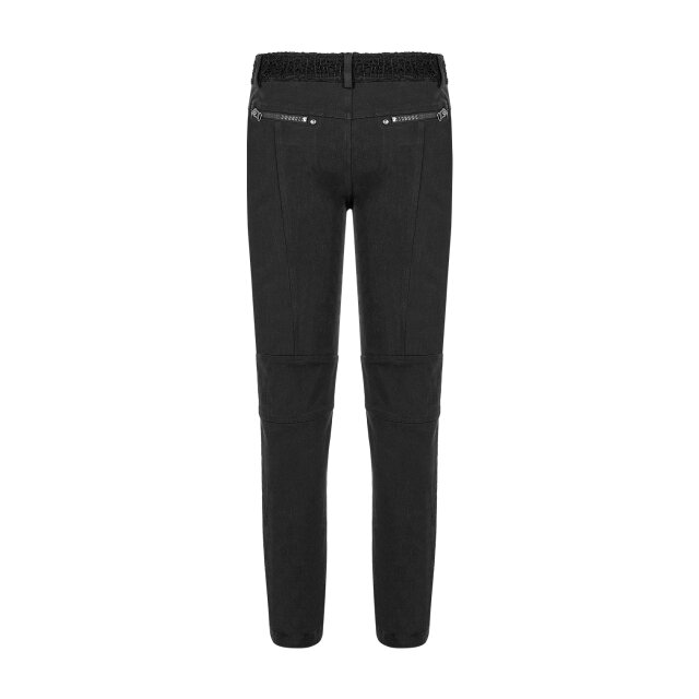 Mens gothic stretch pants Slayer with studs, straps and buckles
