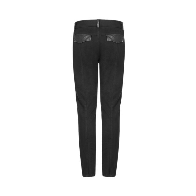 Mens Gothic trousers Kollaborateur with leatherette details