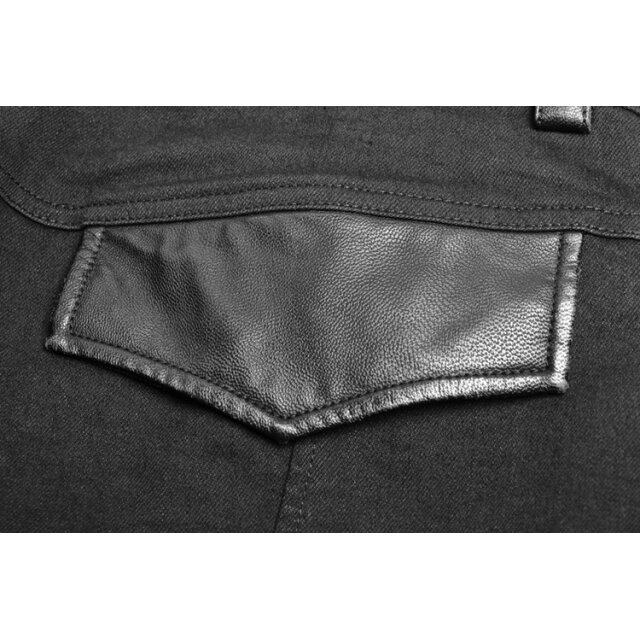 Mens Gothic trousers Kollaborateur with leatherette details