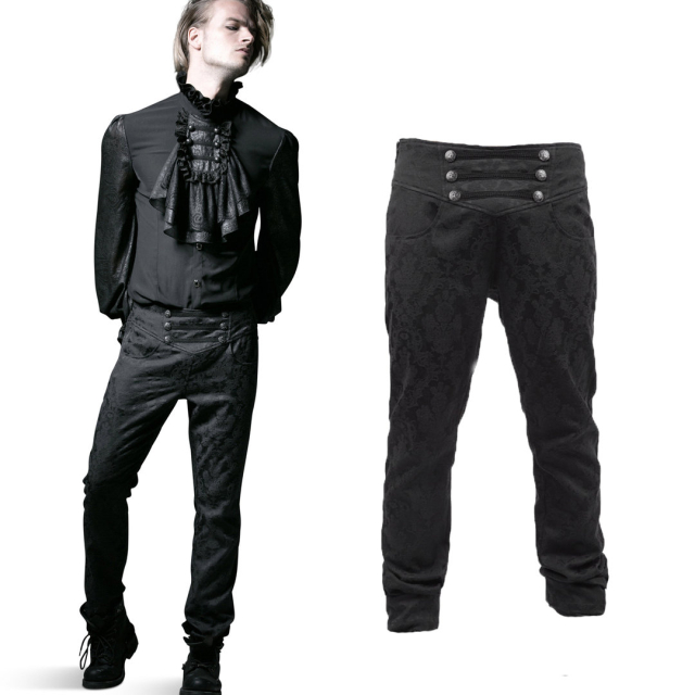 Punk Rave K-193 black men brocade pants for your gothic,...