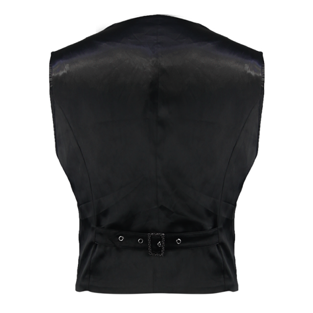 Short Victorian vest Gambler in black velvet or brocade brocade L