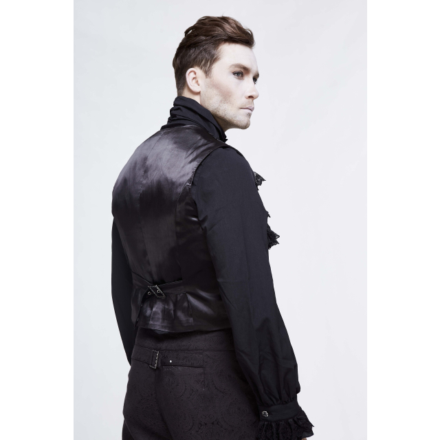 Short Victorian vest Gambler in black velvet or brocade brocade L