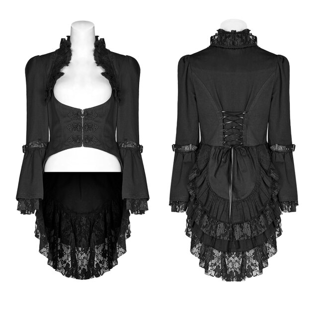 PUNK RAVE jacket WY-1148 with dovetail. Ladies gothic clothing