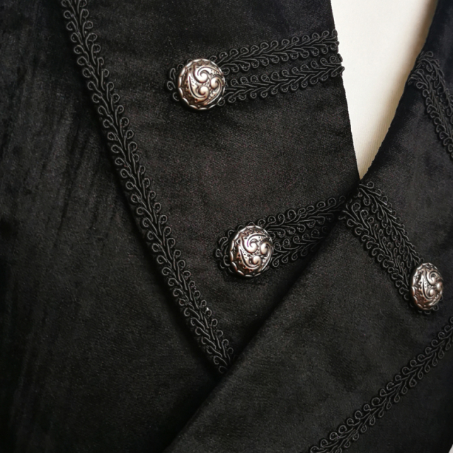 Double row velvet vest Ghost with lapel collar