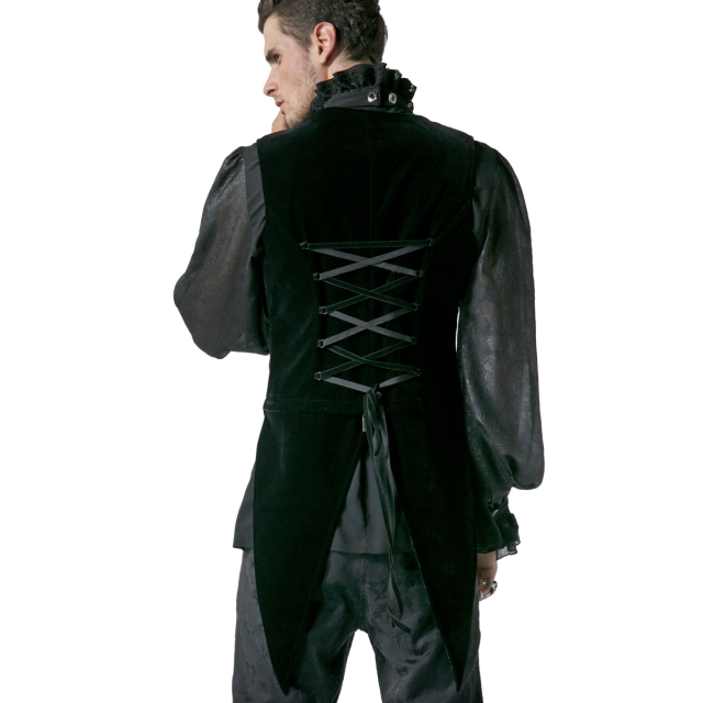 Mens velvet vest with detachable tailcoat laps