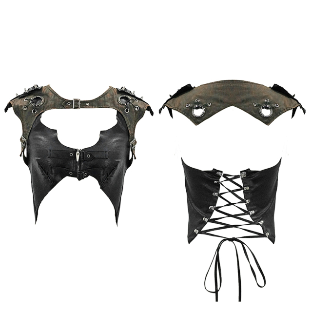 End Time Faux Leather Top Valkyria