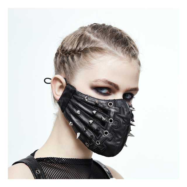Unisex Kunstleder Punk- / Biker-Maske Stormbreaker mit Killernieten