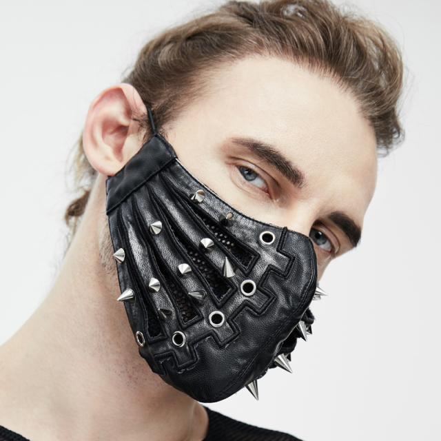 Unisex Kunstleder Punk- / Biker-Maske Stormbreaker mit Killernieten