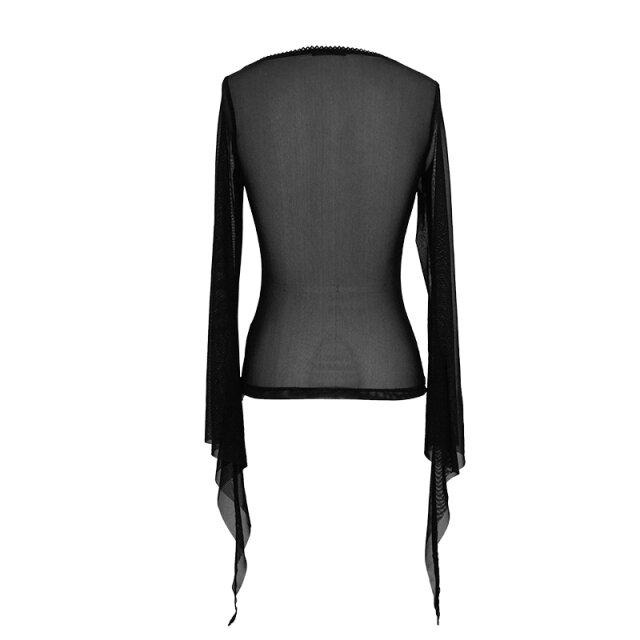 Transparent long sleeve mesh shirt Sugarskull