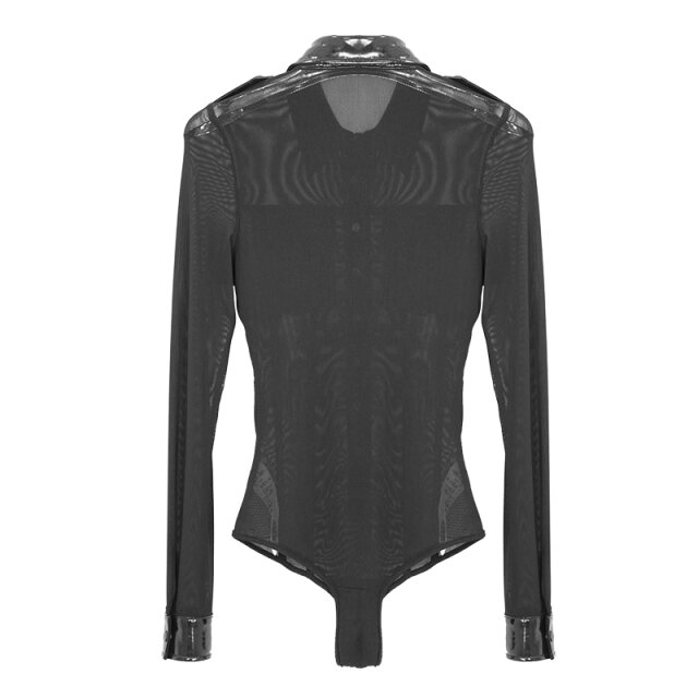 Halbtransparenter Langarm-Body Golgota mit Lack-Details M