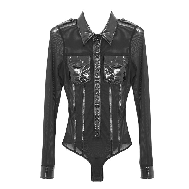 Semi-transparent long sleeve body Golgota with lacquer details