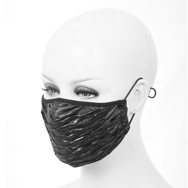 Black punk goth face mask "Cyber Wave"
