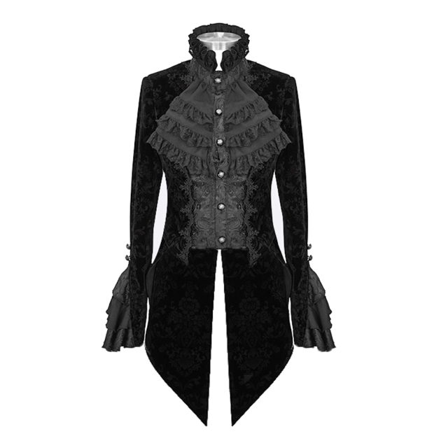 Black Victorian ladies velvet tailcoat Maestra