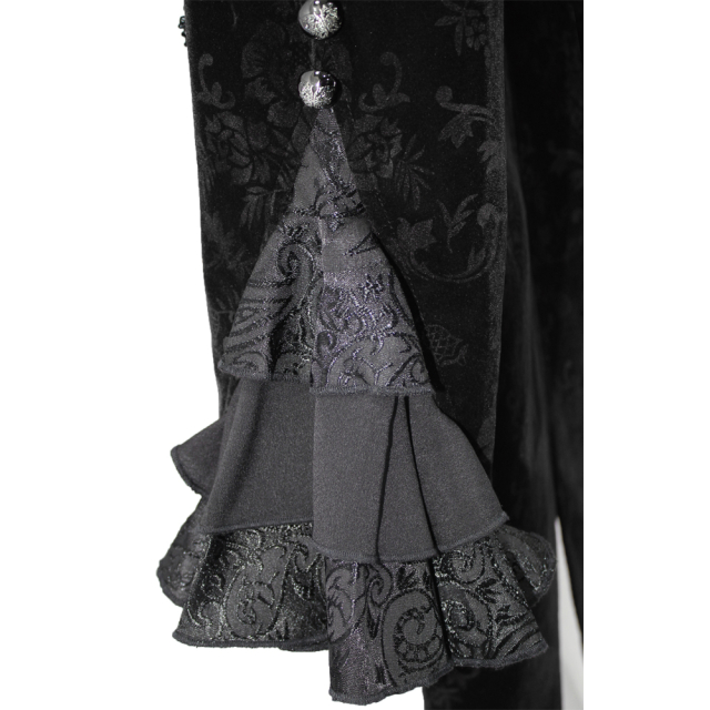 Black Victorian ladies velvet tailcoat Maestra L