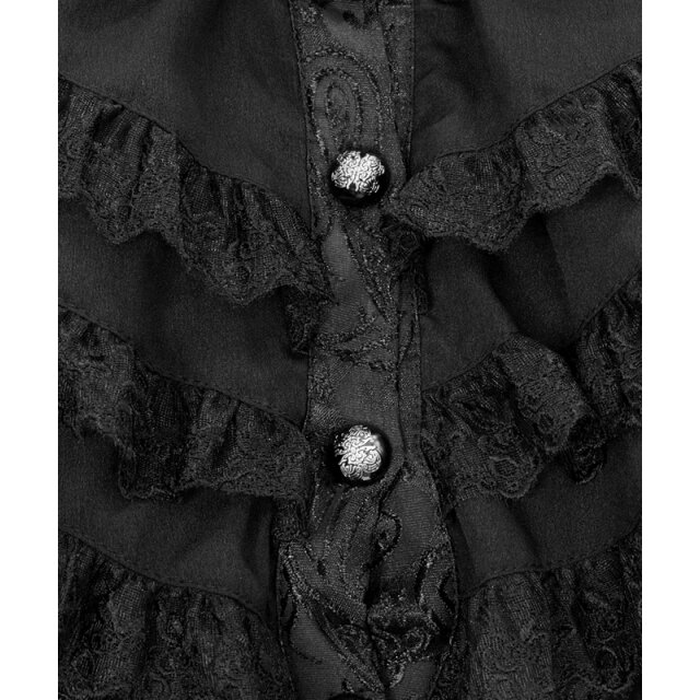 Schwarzer viktorianischer Damen-Samtfrack Maestra 3XL