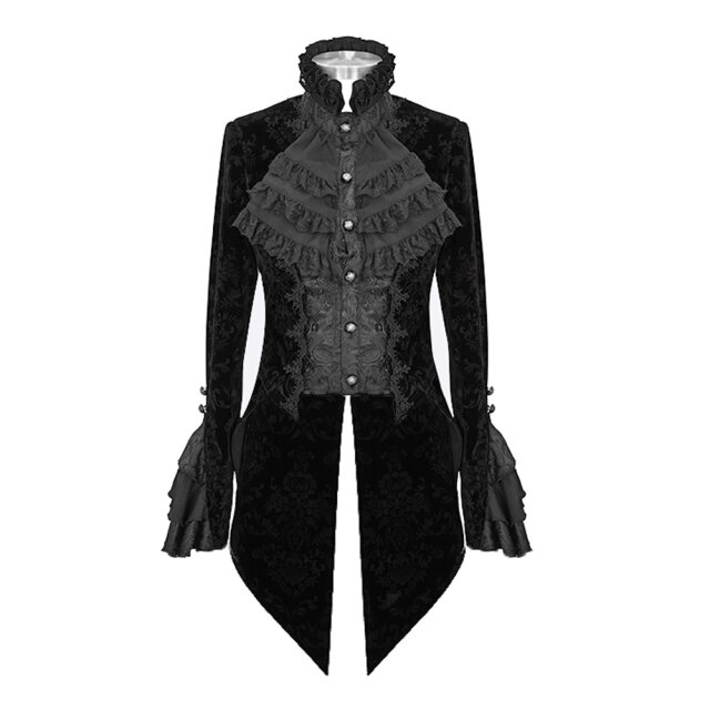 Schwarzer viktorianischer Damen-Samtfrack Maestra 3XL