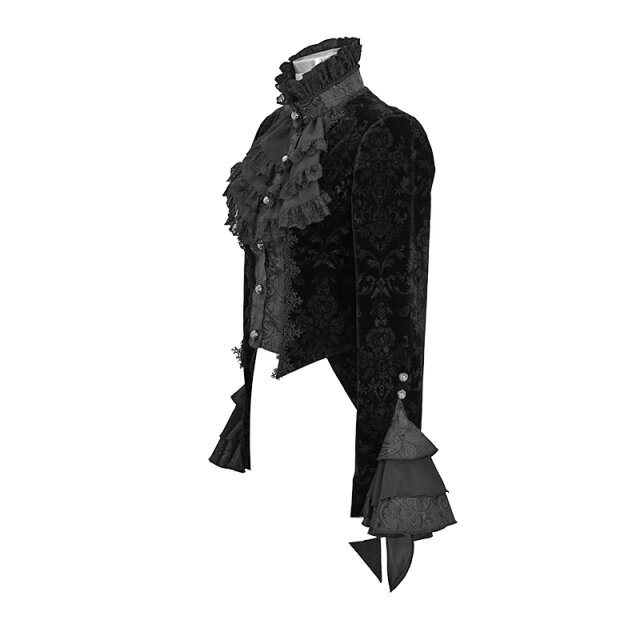 Schwarzer viktorianischer Damen-Samtfrack Maestra 3XL