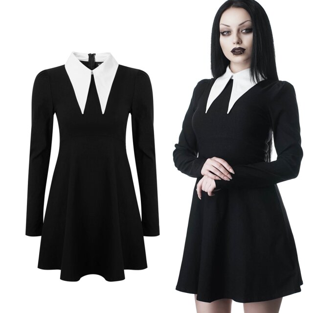 KILLSTAR Cathedral Skater Dress, long sleeve mini dress...