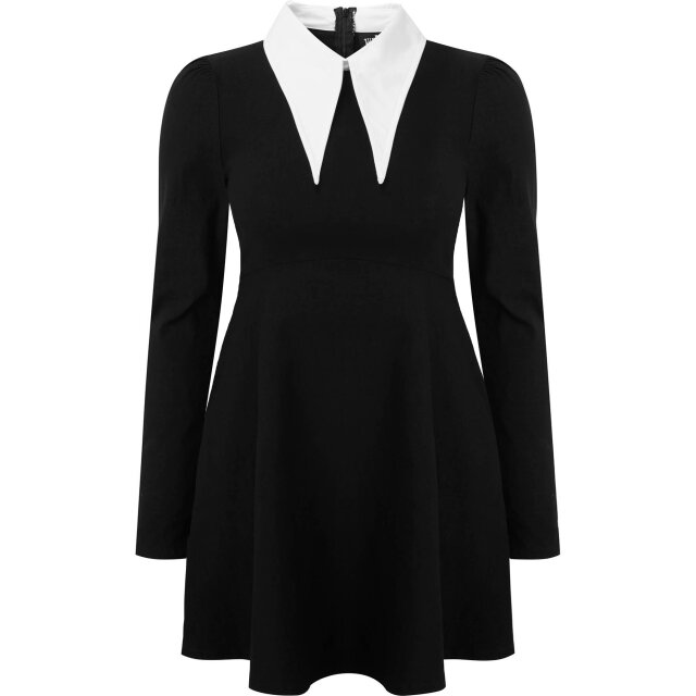 KILLSTAR Cathedral Skater Dress mit spitzem weißen Kragen XS