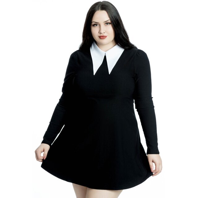 KILLSTAR Cathedral Skater Dress mit spitzem weißen Kragen M