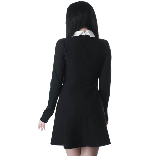 KILLSTAR Cathedral Skater Dress mit spitzem weißen Kragen L