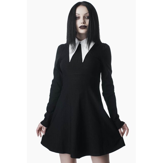 KILLSTAR Cathedral Skater Dress with tapered white collar