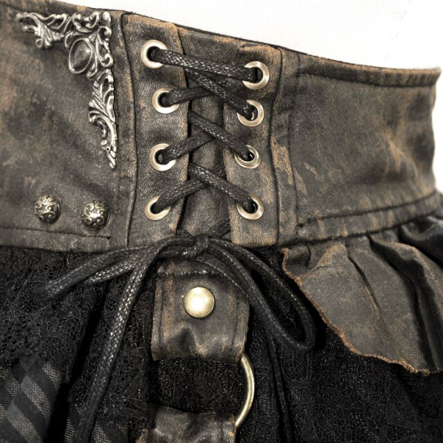 Steampunk flounce miniskirt Gertie 3XL