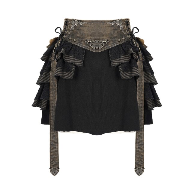 Steampunk flounce miniskirt Gertie 3XL