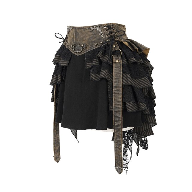 Steampunk flounce miniskirt Gertie 3XL