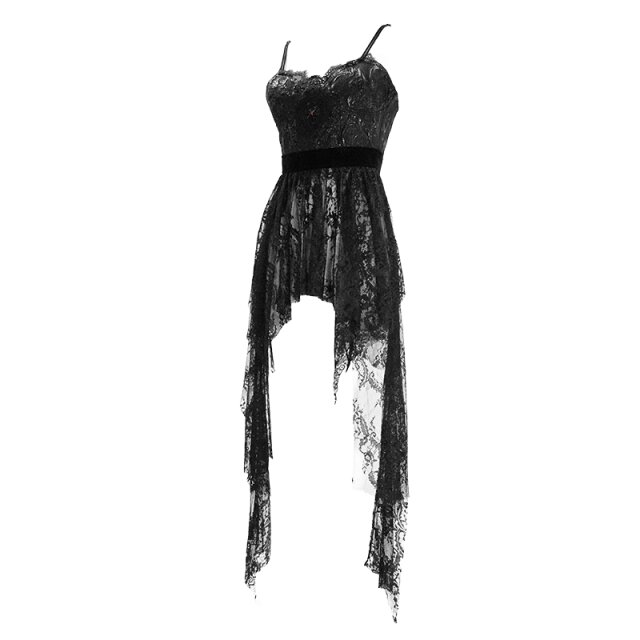Spitzenträgerkleid Bohemia mit Fransen M