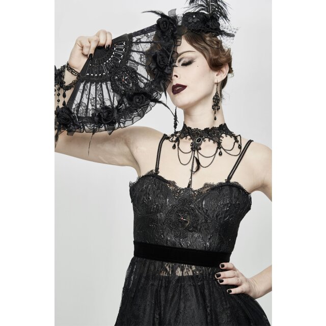 Spitzenträgerkleid Bohemia mit Fransen M
